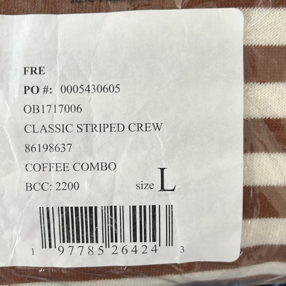 NWT We The Free Brown And Red Striped Crewneck Size Large - Picture 2 of 12